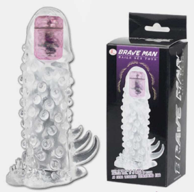 Brave Man Dotted Vibrating Washable Reusable Condom