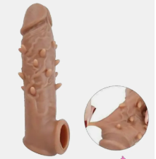 Double Hole Sleeve Condom with Extra Bumps Feel Bigger Instantly
