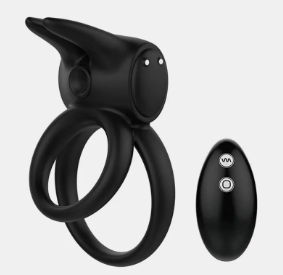 Rabbit Double Cock Ring Vibrator with Remote Control