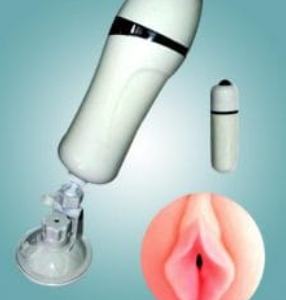 Vibrating Male Flashlight Masturbator Device With Suction