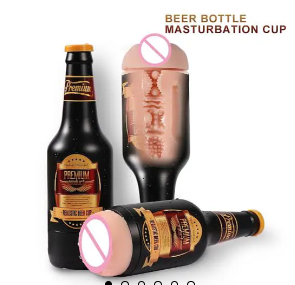 Beer bottle masturbation cup real vagina pussy