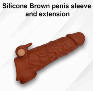 silicone brown penis sleeve and extension